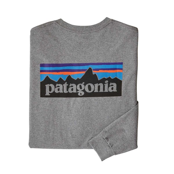 Patagonia L/S P-6 Logo Responsibili Tee gravel heather 2021