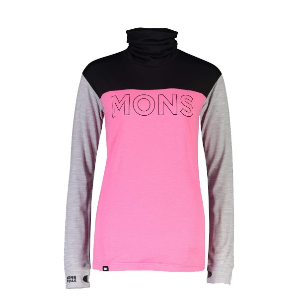 Mons Royale Yotei BF High Neck wms pink/black 21/22